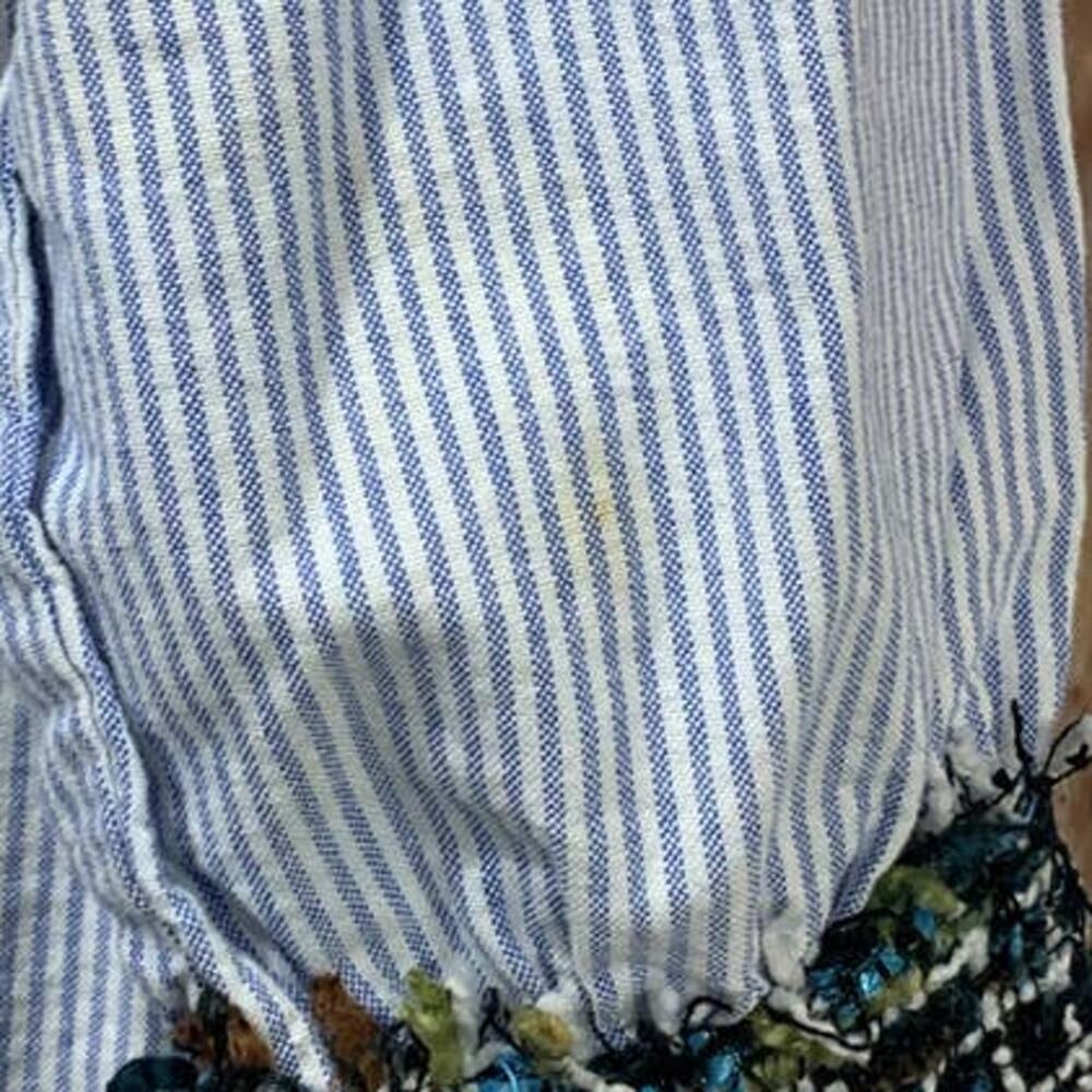 Zara Basic Collection Large Button Down Woven Str… - image 4